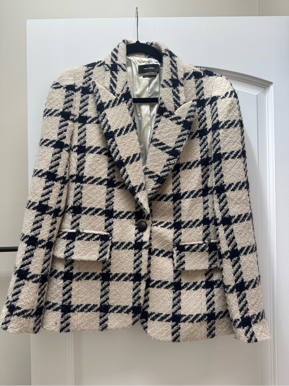 Isabel Marant Kioa Plaid Wool Blend Blazer FR 38